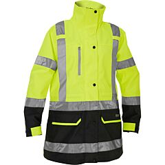 Bisley 333W6375H Ansi Type R Class 3 Women'S 5-In-1 Jacket With Navy Bottom, Lime, Size 2X-Large