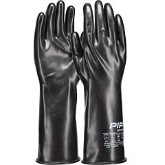 Pip But03/8 14" Long 12 Mil Butyl Rubber Gloves With Smooth Grip, Black, Size 8