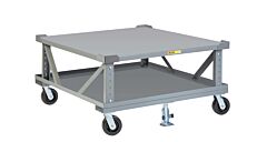 Little Giant 2Pdse486Ph2Fllr Ergonomic Adjustable Height Mobile Pallet Stand With Lower Deck, 48"W X 48"L, 3600 Lb Capacity