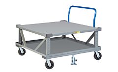 Little Giant 2Pdseh406P2Fllr Ergonomic Adjustable Height Mobile Pallet Stand With Lower Deck, 40"W X 48"L, 3600 Lb Capacity