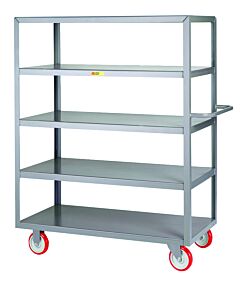 Little Giant 5M-2448-5Py Welded 5-Shelf Service Cart, 24"W X 48"L, 1200 Lb Capacity