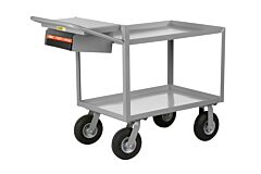 Little Giant Gl-2448-9P-Wsp Instrument Cart With Writing Shelf And Storage Pocket, 24"W X 48"L, 1200 Lb Capacity