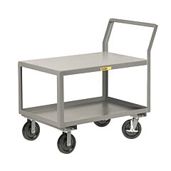 Little Giant Glk-2448-8Phbrk Sloped Handle Heavy-Duty Utility Cart, 24"W X 48"L, 3600 Lb Capacity