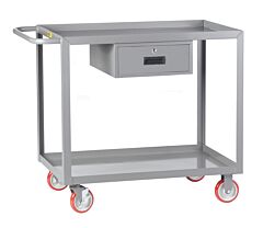 Little Giant Lgl-2448-Bk-Dr Welded Service Cart W/Drawer, 24"W X 48"L, 1200 Lb Capacity