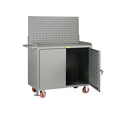 Little Giant Mb-Lpd-Fl-Lp Mobile Bench Cabinets With Pegboard Or Louvered Panel Doors, 41"H X 24"D X 48"W, 3600 Lb Capacity