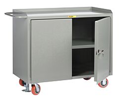 Little Giant Mb3-2D-2436-Fl Mobile Bench Cabinets With Locking Doors, 41"H X 24"D X 36"W, 3600 Lb Capacity