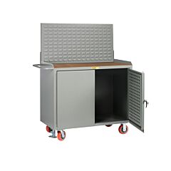 Little Giant Mh-Lpd-Fl-Lp Mobile Bench Cabinets With Pegboard Or Louvered Panel Doors, 41"H X 24"D X 48"W, 3600 Lb Capacity