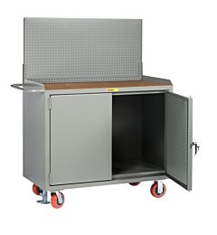 Little Giant Mh-Pbd-Fl-Pb Mobile Bench Cabinets With Pegboard Or Louvered Panel Doors, 41"H X 24"D X 48"W, 3600 Lb Capacity