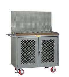 Little Giant Mhp2D-Fl-Pb Mobile Bench Cabinets With Clearview Doors, 41"H X 24"D X 48"W, 3600 Lb Capacity