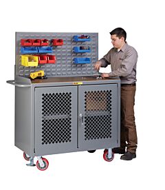Little Giant Mhp3-2D-Fl-Lp Mobile Bench Cabinets With Clearview Doors, 41"H X 24"D X 48"W, 3600 Lb Capacity