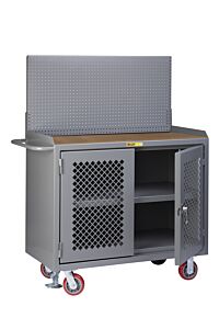 Little Giant Mhp3-2D-Fl-Pb Mobile Bench Cabinets With Clearview Doors, 41"H X 24"D X 48"W, 3600 Lb Capacity