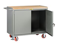 Little Giant Mj-2436-Lpd-Fl Mobile Bench Cabinets With Pegboard Or Louvered Panel Doors, 42.75"H X 24"D X 36"W, 3600 Lb Capacity
