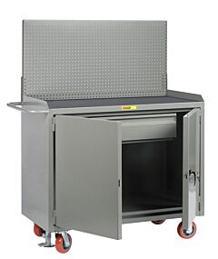 Little Giant Mm2D-2448Hdflpb Mobile Bench Cabinets With Heavy-Duty Drawer, 41"H X 24"D X 48"W, 3600 Lb Capacity