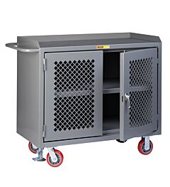 Little Giant Mmp3-2D-2448-Fl Mobile Bench Cabinets With Clearview Doors, 41"H X 24"D X 48"W, 3600 Lb Capacity