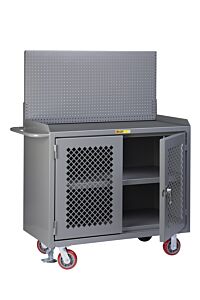 Little Giant Mmp3-2D-Fl-Pb Mobile Bench Cabinets With Clearview Doors, 41"H X 24"D X 48"W, 3600 Lb Capacity