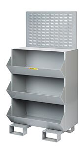 Little Giant Ms1-1532-Fp-Lp Stationary Storage Bins With Louvered Panel, 15"W X 32"L, 2400 Lb Capacity