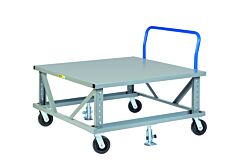 Little Giant Pdseh48486Ph2Fl Ergonomic Adjustable Height Mobile Pallet Stand, 48"W X 48"L, 3600 Lb Capacity