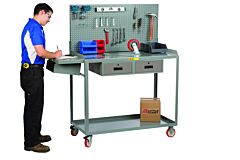 Little Giant Qc2460-Tl2Drpb Work Height Mobile Workstation, 42"H X 24"D X 60"W, 1200 Lb Capacity