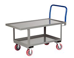 Little Giant Rnl2-2460-6Py Ergonomic Work Height Platform Truck With Lipped Deck, 24"W X 60"L, 2000 Lb Capacity