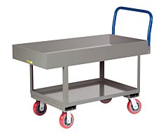 Little Giant Rnl2X6-3060-6Py Ergonomic Work Height Platform Truck With Lipped Deck, 30"W X 60"L, 2000 Lb Capacity