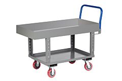 Little Giant Rnl2X624486Pyah Ergonomic Work Height Platform Truck With Lipped Deck, 24"W X 48"L, 2000 Lb Capacity