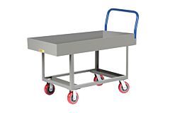 Little Giant Rnlx6-3048-6Py Ergonomic Work Height Platform Truck With Lipped Deck, 30"W X 48"L, 2000 Lb Capacity