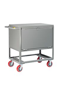 Little Giant Rpdsl-2448-6Py Raised Platform Trucks With Drop-Gate And Lid, 24"W X 48"L, 1200 Lb Capacity