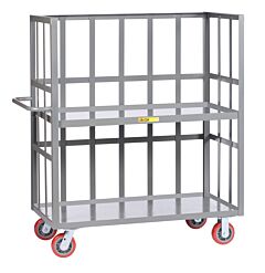 Little Giant S2L-3060-6Py 3-Sided Shelf Trucks; Slat-Type Sides, 30"W X 60"L, 3600 Lb Capacity