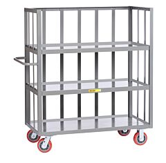 Little Giant S3L-3060-6Py 3-Sided Shelf Trucks; Slat-Type Sides, 30"W X 60"L, 3600 Lb Capacity