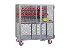 Little Giant Sc1-2448-6Py-Lp Tool Security Cart With Pegboard Or Louvered Storage, 24"W X 48"L, 2000 Lb Capacity