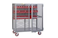 Little Giant Scn-2460-6Py-Lp Tool Security Cart With Pegboard Or Louvered Storage, 24"W X 60"L, 2000 Lb Capacity