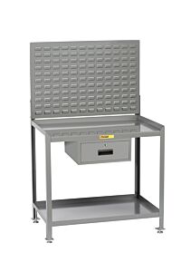Little Giant Sw-2448-Lllpdr Stationary Steel Workstation, 39" To 42"H X 24"D X 48"W, 2000 Lb Capacity