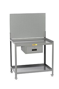 Little Giant Sw-2448-Llpbdr Stationary Steel Workstation, 39" To 42"H X 24"D X 48"W, 2000 Lb Capacity