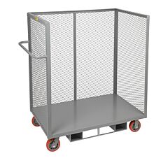 Little Giant T1-2448-6Py-Fp Forkliftable 3-Sided Bulk Trucks, 24"W X 48"L, 3600 Lb Capacity