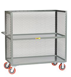 Little Giant T2L-3060-6Py 3-Sided Shelf Trucks; Mesh Sides, 30"W X 60"L, 3600 Lb Capacity