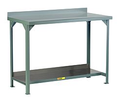 Little Giant Wsb2-3672-36 Welded Steel Workbenches With 3" Backstop, 36"H X 36"D X 72"W, 4000 Lb Capacity