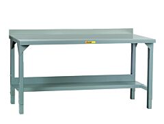Little Giant Wsb2-3672-Ah Welded Steel Workbenches With 3" Backstop, 27" To 41"H X 36"D X 72"W, 4000 Lb Capacity
