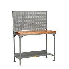 Little Giant Wsj2-2448-36-Pb Welded Steel Workbenches With Butcher Block Tops, 37.75"H X 24"D X 48"W, 3000 Lb Capacity