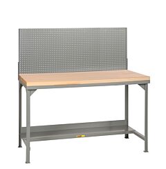 Little Giant Wsj2-3672-36-Pb Welded Steel Workbenches With Butcher Block Tops, 37.75"H X 36"D X 72"W, 3000 Lb Capacity