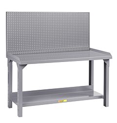 Little Giant Wsl2-3660-Ah-Pb Welded Steel Workbenches With Back And End Stops, 27" To 41"H X 36"D X 60"W, 4500 Lb Capacity