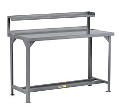 Little Giant Wst1-3060-Ah-Rs Adjustable Height Welded Steel Workbench With Riser Shelf, 24" To 41"H X 30"D X 60"W, 4500 Lb Capacity