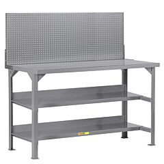 Little Giant Wst3-3072-36-Pb Welded Workbench With Double Lower Shelf Storage, 36"H X 30"D X 72"W, 4000 Lb Capacity