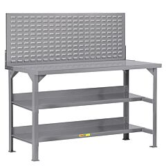Little Giant Wst3-3672-36-Lp Welded Workbench With Double Lower Shelf Storage, 36"H X 36"D X 72"W, 4000 Lb Capacity