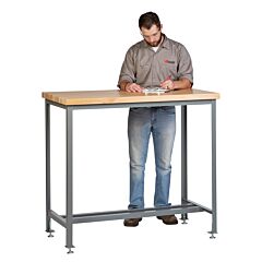 Little Giant Wt1-3672-Ll-42 Counter Height Work Table With Butcher Block Top, 42" To 45"H X 36"D X 72"W