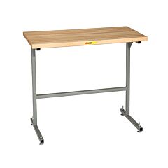 Little Giant Wt1S-2448-Ll Stand Up Workstation With Butcher Block Top, 42" To 45"H X 24"D X 48"W