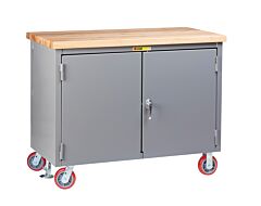 Little Giant Wtc12D3602R6Fl Work Center Cabinet With Butcher Block Top, 38.75"H X 30"D X 60"W, 3000 Lb Capacity