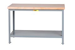 Little Giant Wts-2448-Ll Butcher Block Top Tables, 32" To 35"H X 24"D X 48"W, 2000 Lb Capacity