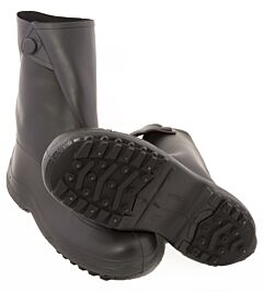 Tingley 1450 Winter-Tuff 10" Rubber Overboots, Cleated/Studded Outsole, Black