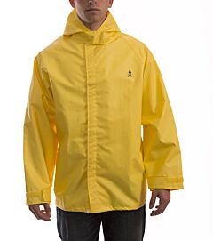 Tingley J56147 Durablast Yellow Rain Jacket, Storm Fly Front With Hook & Loop Closure, Attached Hood