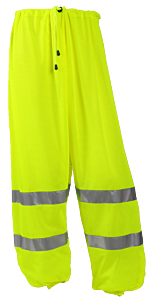 Tingley P70022 Job Sight Class E Pants, Mesh, Elastic Waist And Drawcord, Lime